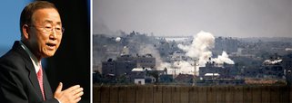 Secretário-geral das Nações Unidas, Ban Ki-moon apelou para uma pausa humanitária imediata na Faixa de Gaza até a próxima semana, período em que se comemora o fim do Eid Ul Fitr - celebração muçulmana que marca o fim do Ramadã, o mês em que os muçulmanos praticam o jejum ritual; esta pausa "deverá prolongar-se por todo o período das festas do Eid Eid Ul Fitr", disse comunicado da organização