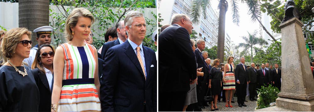 Aproveitando a passagem da família real da Bélgica pelo Rio de Janeiro para assistir ao confronto com a Rússia, no Maracanã, o consulado geral do país europeu organizou neste sábado (21) a reinauguração da Avenida Rainha Elisabeth, que liga Copacabana a Ipanema, em uma homenagem ao rei Alberto I e à rainha Elisabeth; monarcas vieram ao Brasil em 1920, na primeira visita de Estado recebida pela República