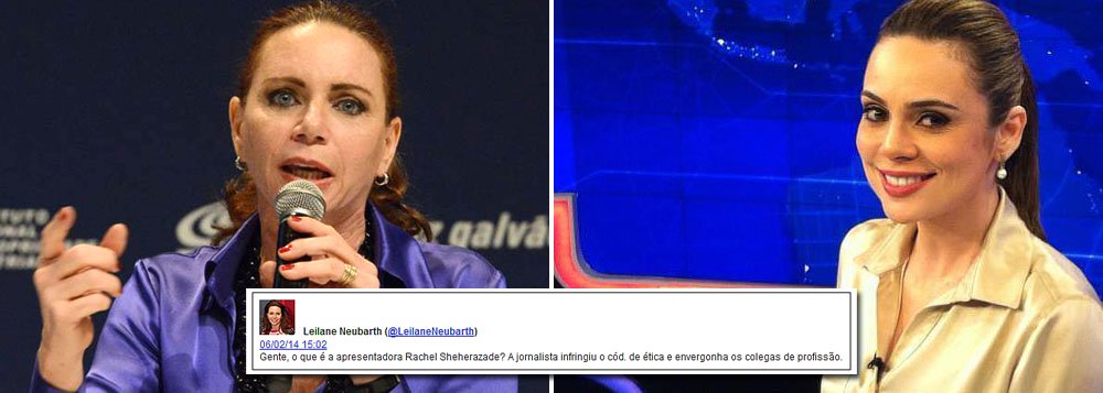 Apresentadora do Jornal da GloboNews e do Arquivo N criticou âncora do SBT no Twitter: “Gente, o que é a apresentadora Rachel Sheherazade? A jornalista infringiu o cód. de ética e envergonha os colegas de profissão”; jornalista se mostrou favorável ao pelourinho no qual suposto assaltante foi amarrado no Rio de Janeiro