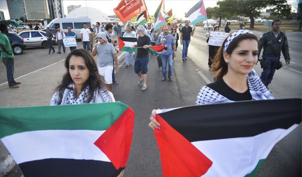 O ato foi organizado por entidades islâmicas e por organizações da sociedade civil e se reuniu em frente à Rodoviária do Plano Piloto, onde fizeram panfletagem; “O nosso objetivo é tentar sensibilizar a comunidade brasileira, tentar, de alguma maneira, exercer uma pressão democrática dos órgãos decisórios do governo federal, para que eles se atinem para a situação do que está acontecendo na Palestina, do massacre, da situação desigual”, disse Marcelo Salardino, do Centro Islâmico de Brasília