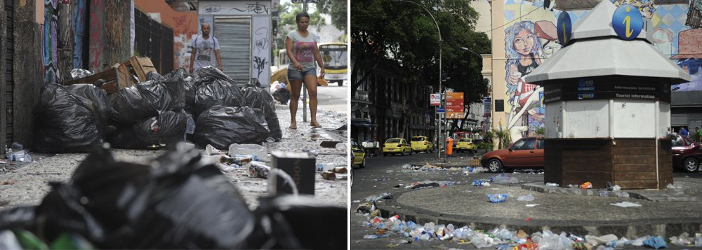 Manifestantes pretendem ser recebidos pela presidência da Comlurb, para reivindicar a permanência dos 300 garis que foram demitidos