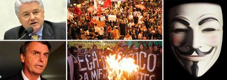 Protestos convocados para o feriado da Independência, que já geram a expectativa de quebra-quebra, estão sendo articulados por grupos políticos que alimentam o radicalismo; entre eles, uma ONG ligada à família do deputado Jair Bolsonaro; outro organizador já foi funcionário fantasma do presidente da Assembleia Legislativa do Paraná, Valdir Rossoni (PSDB-PR); em nota, grupo Anonymous ressalta caráter apartidário do protesto que está convocando 4,6 milhões de brasileiros em 147 cidades no País; será?