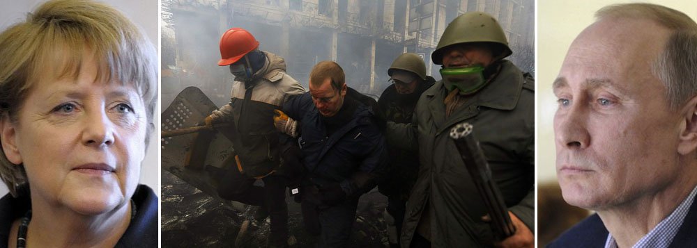 A chanceler alemã, Angela Merkel, e o presidente russo, Vladimir Putin, concordaram durante conversa por telefone neste domingo que a "integridade territorial" da Ucrânia tem de ser salvaguardada e que o pais precisa urgentemente de um governo funcional