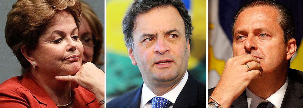 Em pesquisa do instituto Dados, presidente Dilma Rousseff aparece com menos folga do que no resto do país, com 24,8%, seguida por Aécio Neves (PSDB), com 20,8%; o governador de Pernambuco, Eduardo Campos (PSB), aparece com 10,5%; na última pesquisa Datafolha, a presidente subiu de 42% a 47%, descartando chances de um segundo turno