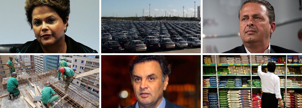 Geração de empregos cai, indústria desacelera e projeções apontam para PIB negativo em 2014; mas, até agora, candidatos não abrem o jogo sobre o que, exatamente, pretendem fazer para reverter quadro que se anuncia de recessão; aposta da presidente Dilma Rousseff é manutenção de política de incentivos setoriais e ao consumo; senador Aécio Neves afirma que confiança será resgatada com alternância no poder; ex-governador Eduardo Campos acredita que desate de nós tributários pode devolver impulso perdido; eleitor pode ficar sem detalhamento de programas econômicos até o dia da eleição