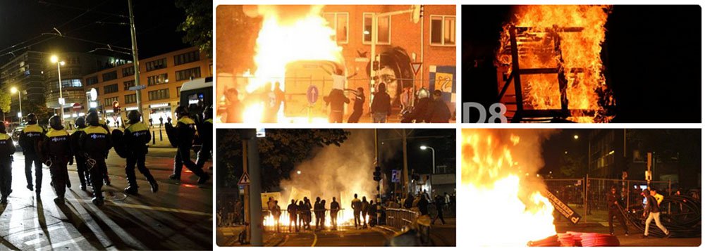 A polícia de Haia informou nesta sexta-feira que prendeu mais de 200 pessoas durante a noite por violarem termos do toque de recolher, à medida que protestos na cidade holandesa continuaram pela quarta noite; protestos no bairro Shilderswijk, majoritariamente de imigrantes, começaram na segunda-feira por conta da morte de um homem do Caribe que estava sob custódia policial