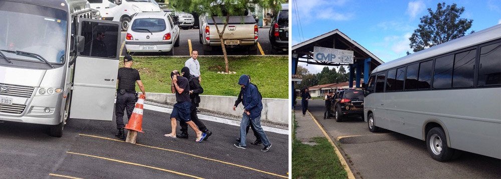 Um ônibus saiu do pátio da Polícia Federal para levar dez de doze presos da Operação Lava Jato da carceragem da PF, em Curitiba, para o Complexo Médico Penal, na Região Metropolitana da capital; a Justiça Federal autorizou a transferência após a PF apontar superlotação; Fernando Antônio Falcão Soares, lobista conhecido como Fernando Baiano, e Gerson Almada, ex-presidente da Engevix, permaneceram na carceragem da PF