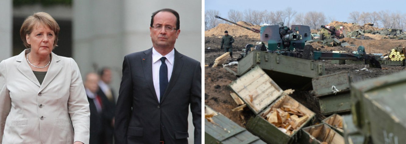 O presidente francês, François Hollande, e a chanceler alemã, Angela Merkel, afirmaram hoje (20), em Paris, que querem a aplicação integral dos acordos de Minsk, assinados em 12 de fevereiro, para acabar com o conflito na Ucrânia; "O cessar-fogo foi violado diversas vezes. Agora, deve ser integralmente respeitado no conjunto da linha da frente", disse Merkel; chefes da diplomacia francesa, alemã, ucraniana e russa devem se reunir na terça-feira (24) em Paris, a pedido dos respectivos chefes de Estado e de Governo
