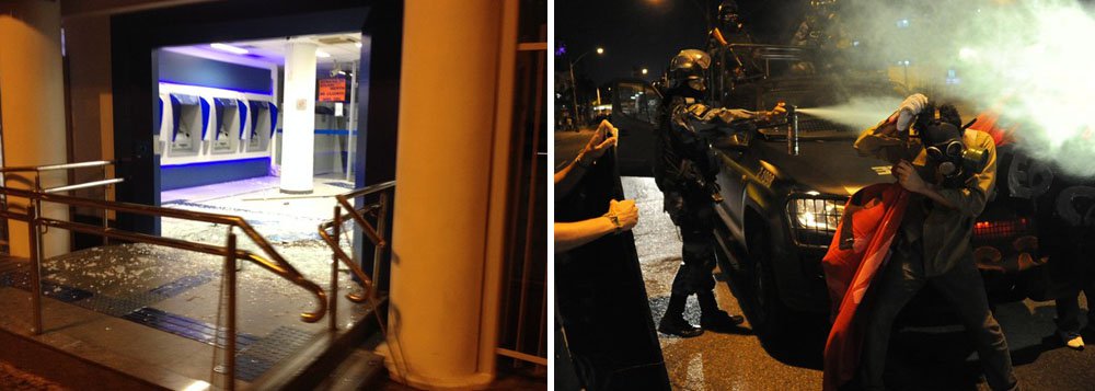 Grupo de jovens que participou da manifestação contra os gastos com a Copa, na Tijuca, zona norte do Rio, conseguiu furar o bloqueio da polícia e chegar perto do Estádio do Maracanã no momento da dispersão, após o jogo em que a Argentina venceu a Bósnia por 2 x 1