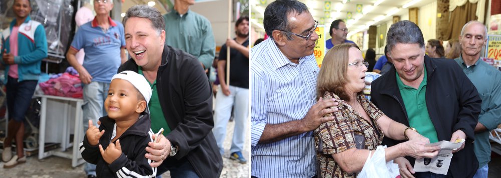 Candidato da Aliança Republicana e Trabalhista ao governo do Estado, Anthony Garotinho, esteve nesta sexta-feira (11) em Campo Grande, na Zona Oeste do Rio; "Fui reconhecido como o criador do Restaurante Popular, famoso até entre os estrangeiros que vieram para a Copa do Mundo, e do Cheque-Cidadão. Com a força do povo, vamos voltar com todos os mais de 60 programas sociais do Garotinho"