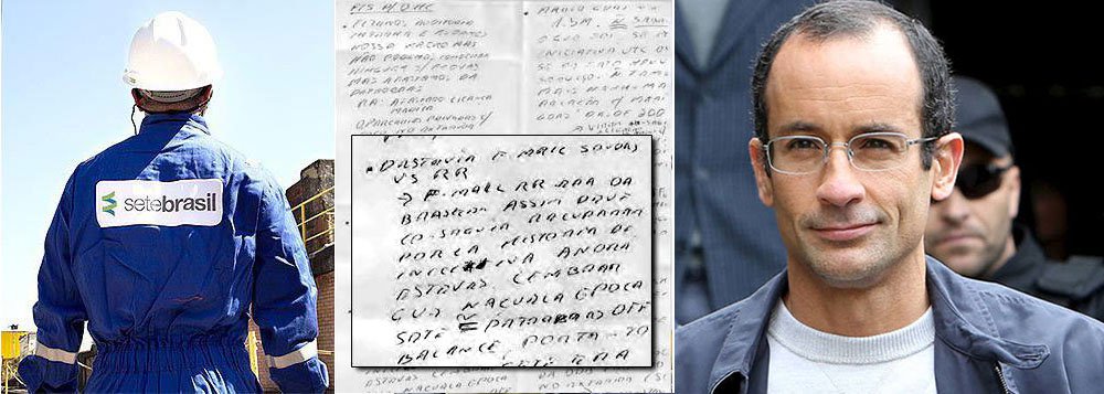 Manuscrito de Marcelo Odebrecht, que seria entregue a seus advogados, foi interceptado no dia 22 de junho, por agentes penitenciários da Custódia desta Superintendência Regional de Polícia Federal no Paraná; o papal continha a expressão 'destruir e-mail sondas'; para os investigadores, o pedido se refere a um e-mail de 2011, trocado com outros funcionários da empreiteira, que trata da colocação de sobrepreço de US$ 25 mil por dia em contrato de afretamento e operação de sondas; a mensagem comprova, segundo a PF, que o executivo tinha conhecimento da prática; documento envolve a empresa Sete Brasil, criada para produzir sondas para o pré-sal