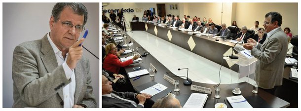 Empresários dos setores de comércio, serviços e turismo do DF sabatinaram o candidato a governador Toninho do Psol (PSOL) na manhã desta quarta-feira (6), em encontro promovido pela Fecomércio-DF. Toninho prometeu atendimento "privilegiado" ao comércio e disse que "o governo do Psol terá um canal permanente de participação do segmento na elaboração da política de desenvolvimento"