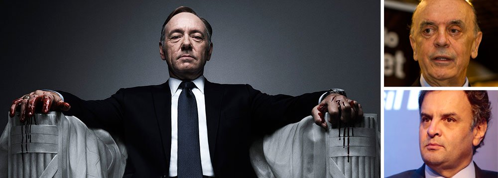 Kiko Nogueira, do Diário do Centro do Mundo, dá oito lições para José Serra, inspiradas em Frank Underwood, protagonista de "House of Cards", caso ele tope ser o vice do presidenciável do PSDB, Aécio Neves; "vice não serve para nada, a não ser no caso de uma tragédia, mas Serra está analisando uma chance de ser sócio de Aécio. O que mais lhe resta, depois de perder para prefeito? Nem para síndico ele se garante", afirma o jornalista