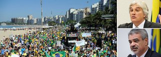 Lideranças do PT no Congresso Nacional observaram que as manifestações contra o governo da presidente Dilma Rousseff realizadas neste domingo (16) registraram uma menor participação popular do que nos protestos de março e abril, além de uma mudança no foco das reivindicações; para o líder do governo no Senado, Delcídio do Amaral (PT-MS), "as pessoas sabem que Dilma foi eleita democraticamente e tem o respaldo do voto popular"; "O fato de serem menores não significa que a insatisfação com o governo diminuiu. Muitas coisas estão começando a ser revertidas, mas ainda é preciso que governo apresente soluções melhores para a economia", disse o líder do PT no Senado, Humberto Costa (PE)