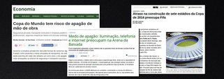 Site "Muda Mais" questiona reportagens da grande mídia que previam problemas diversos durante a realização da Copa do Mundo; "a Copa está rolando, as pessoas estão felizes, os turistas estão se divertindo e os jogadores e jornalistas estrangeiros estão se encantando. Os estádios ficaram prontos, o caos aéreo não rolou, nem mesmo todos os apagões previstos: de energia elétrica, de mão de obra, telefonia e internet. Sim, se você não se lembra, tudo isso foi previsto pela mídia tradicional no Brasil nos meses que antecederam a Copa do Mundo", diz o texto