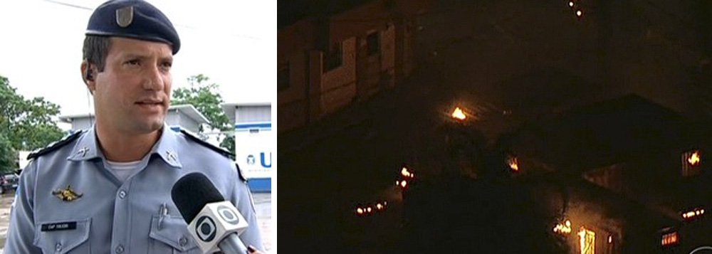 Comandante da Unidade de Polícia Pacificadora (UPP) Manguinhos, na zona norte, capitão Gabriel Toledo, foi ferido na perna direita durante uma manifestação contra a desocupação de um prédio ao lado da Distribuidora de Suprimentos Disup, para obras do PAC; durante o protesto, um policial foi atingido por uma pedra na cabeça e carros da polícia também foram atacados