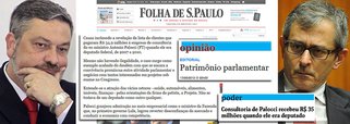 Ex-ministro da Fazenda, Antonio Palocci contesta reportagens do jornal de Otavio Frias, que questionam suas atividades de consultoria no período em foi deputado federal (de 2007 a 2010); “Não existe 'meia legalidade'. Ou estamos diante de uma legalidade ou de uma ilegalidade. A Constituição Federal e a legislação são claras nessa matéria: não é vedada a atividade privada concomitante com a atividade parlamentar”; “Ao ficar apenas no terreno da hipótese, o editorial e as reportagens da Folha incorrem na injustiça de lançar suspeitas infundadas”, diz; na Lava Jato, ele é acusado pelo ex-diretor da Petrobras Paulo Roberto Costa de ter pedido R$ 2 milhões para a campanha de Dilma em 2010, mas o doleiro Alberto Youssef nega