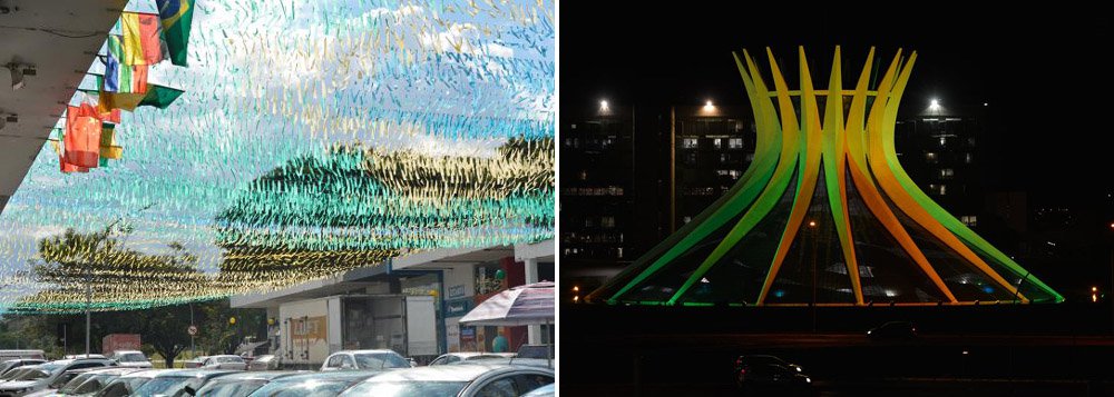 Sentimento dos brasilienses oscila numa mistura de ansiedade e alegria com a proximidade dos jogos na cidade e com a Copa em território brasileiro e com a indignação e a insatisfação com os gastos feitos pelo governo para realização do evento; algumas ruas da capital federal estão enfeitadas e há quadras comerciais vestidas de verde e amarelo; no trânsito, vê-se carros adesivados com bandeiras do Brasil, bandeirinhas e fitas nas janelas, mas há quem ache que a cidade ainda não está no clima de Copa como em anos anteriores