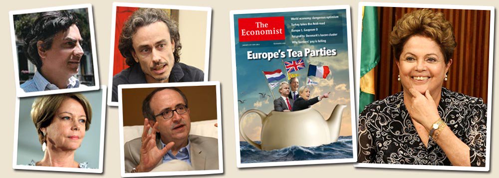 Colunistas que na época das manifestações populares, em junho passado, previam o fim da era do PT no poder, hoje enxergam a continuidade de Dilma Rousseff no Palácio do Planalto; Diogo Mainardi acredita na reeleição da petista, "apesar de a cúpula do seu partido ter sido presa por corrupção"; Guilherme Fiúza, da revista Época, prevê tríplice coroa aos petistas, com a vitória, além de Dilma, de Alexandre Padilha e Fernando Pimentel, em São Paulo e em Minas; o mesmo avalia Eliane Cantanhêde, da Folha de S.Paulo; Reinaldo Azevedo fala em "vitória da inércia"; até a britânica The Economist afirma que a presidente "vai ser difícil de ser batida"