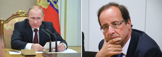 O presidente francês, François Hollande, disse neste sábado que um cessar-fogo poderá ocorrer no leste da Ucrânia nos próximos dias depois de uma visita inesperada à Rússia para conversar com seu homólogo no país, Vladimir Putin; "O cessar-fogo que será proclamado amanhã ou no dia seguinte deve ser totalmente respeitado", disse Hollande
