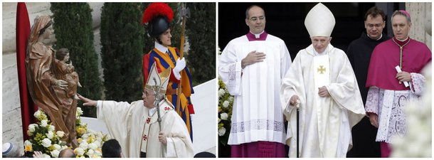 Cerimônia foi realizada pelo Papa Francisco no Vaticano, neste domingo, com a presença do papa Bento XVI; canonização foi acompanhada por cerca de três milhões de fiéis