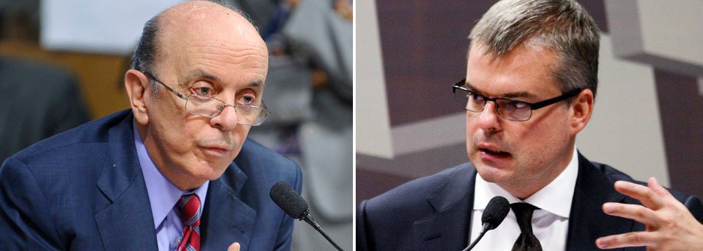 Senador tucano José Serra critica o diretor da área externa do Banco Central, Tony Volpon, que antecipou a analistas de mercado e à imprensa seu voto na próxima reunião do Copom; “O Senado é o órgão responsável pela aprovação dos diretores e pelo acompanhamento da política monetária. Por isso pedirei que o Senado e a Comissão de Assuntos Econômicos da Casa se pronunciem sobre o episódio e sobre o mérito da decisão que o BC venha a tomar”