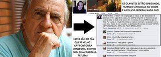 Postagem do ator global, em que ele pediu que a presidente Dilma Rousseff renuncie ao PT, despertou manifestações no Facebook que fazem apologia ao crime e pregam o assassinato da presidente e do antecessor Luiz Inácio Lula da Silva; a internauta Stella Medina a chamou de "assassina e terrorista"; Luciana Cetrim falou em "cadeia no mínimo"; Cleci Schmitt disse que compraria as balas e Paulo Correia afirmou que puxaria o gatilho