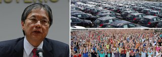 Usando expressões como "bastante ruim" e "queda substancial" nas vendas em fevereiro, o presidente da Associação dos Fabricantes de Veículos (Anfavea), Luiz Moan, disse que a situação da indústria automotiva está pior do que o previsto; "Nós já esperávamos um primeiro trimestre extremamente difícil, mas confesso que está mais difícil do que estávamos prevendo"; produção caiu 28,9% neste mês; empregados são os primeiros afetados; entre fevereiro de 2014 e o mês passado, o saldo de demissões já chega a 13.816; para Moan, o setor brasileiro de veículos ainda tem excedente de pessoal "bastante forte"; "Esperamos que o governo decida o quanto antes as medidas de ajuste fiscal para que tenhamos um segundo semestre de certo equilíbrio", disse 