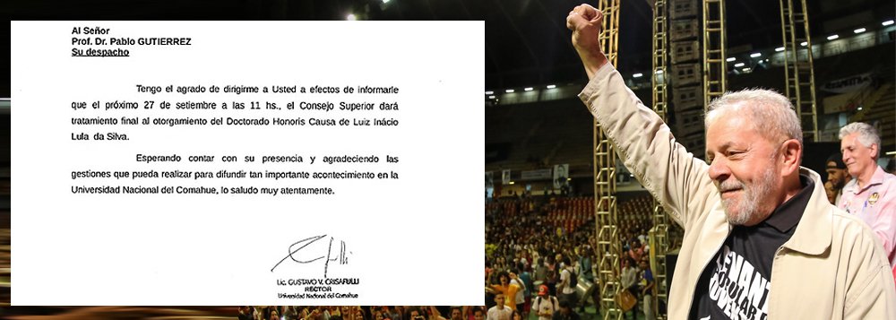 Preso político, Lula recebe mais um título de doutor honoris causa