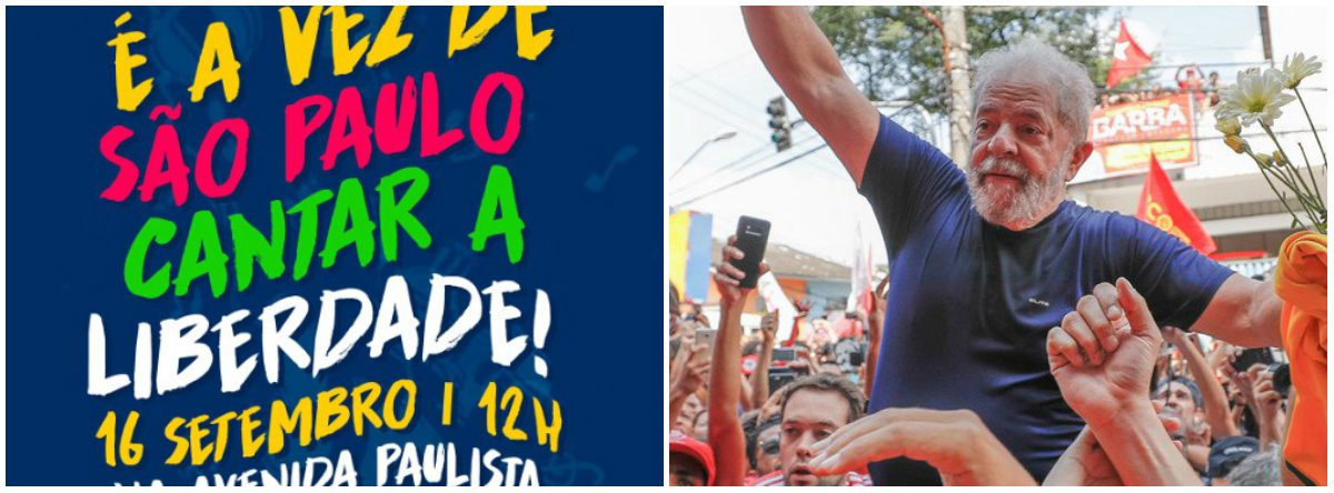 Artistas farão show em SP para pedir liberdade de Lula