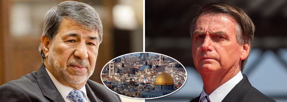 Bolsonaro agravará conflito se mudar embaixada, diz embaixador palestino