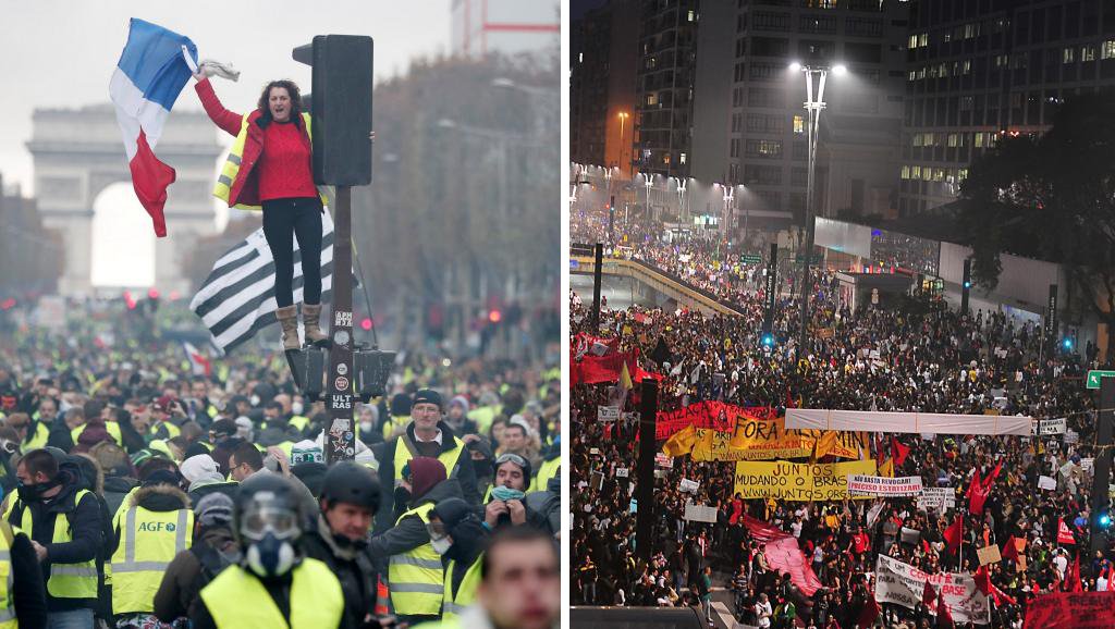 Diferenças e semelhanças entre protestos de 2013 no Brasil e “coletes amarelos” na França