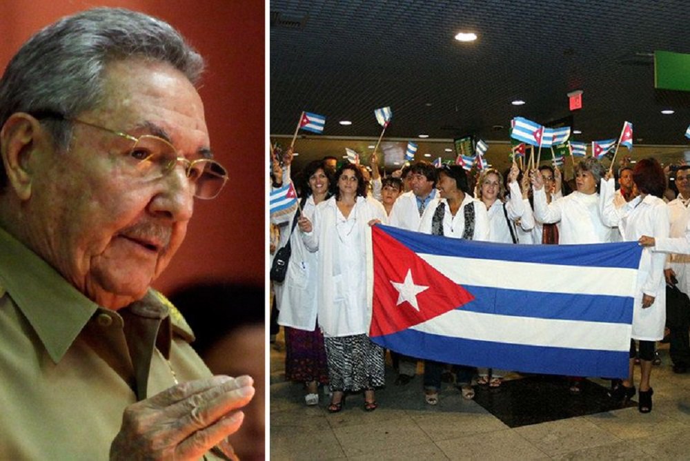 Raúl Castro recebe 201 médicos cubanos que saíram do Brasil