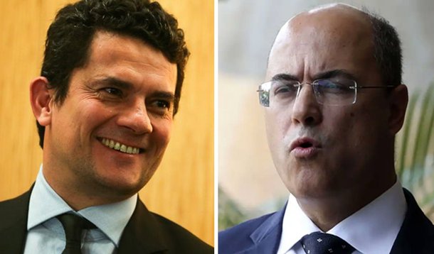 O ministro da Justiça Moro e o governador do RJ Witzel