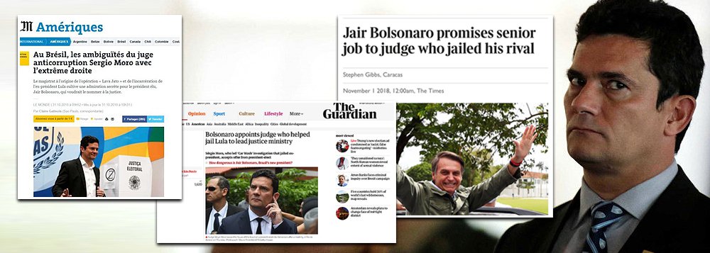 Mídia global aponta parcialidade de Moro ao ser ministro de Bolsonaro