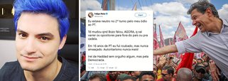 Felipe Neto, maior youtuber do Brasil, abre seu voto em Fernando Haddad