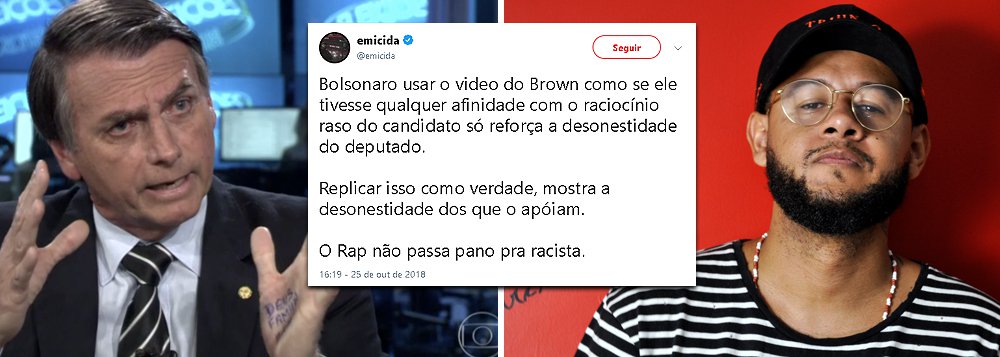 Emicida sobre Bolsonaro: rap não passa pano para racista