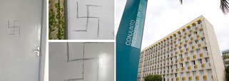 Alojamentos da USP amanhecem pichados com suástica