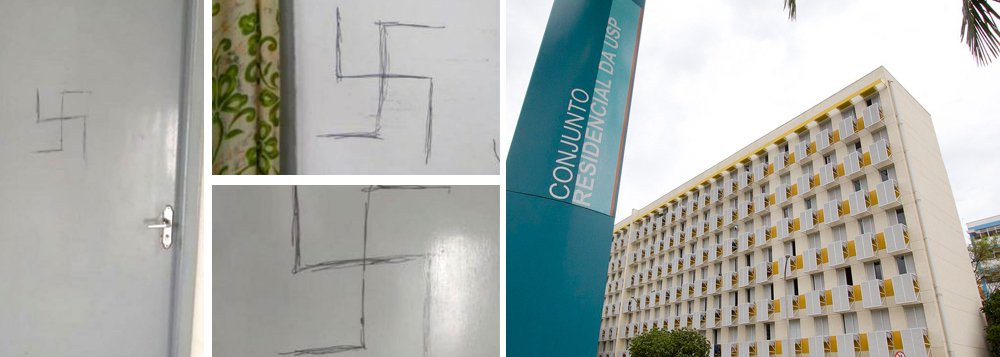 Alojamentos da USP amanhecem pichados com suástica