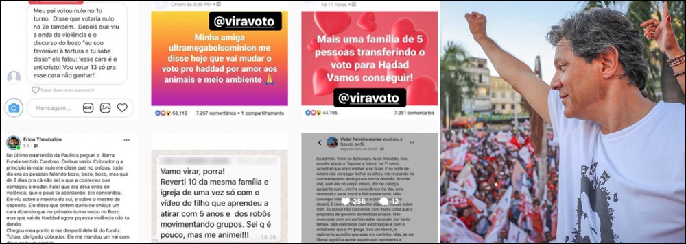#ViraVoto: Perfil no Instagram reúne histórias de conversão de votos para Haddad