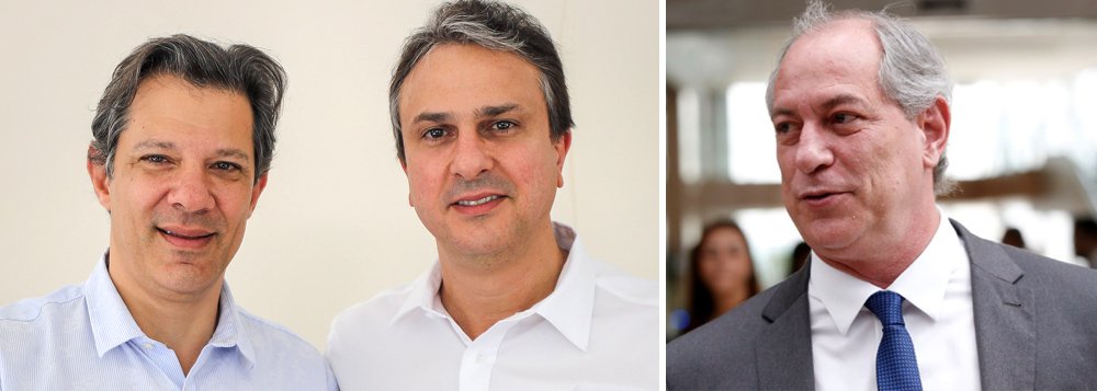 Ao lado de Camilo, Haddad pede apoio de Ciro para derrotar o fascismo