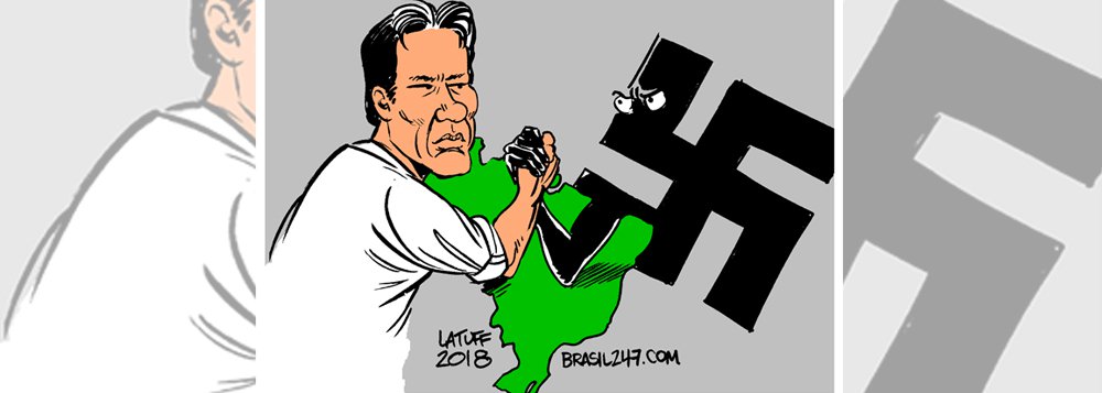 Latuff destaca a queda de braço entre a democracia e a extrema direita