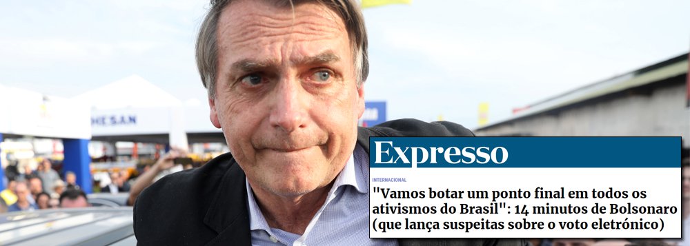 Jornal português destaca pensamento intolerante e ditatorial de Bolsonaro