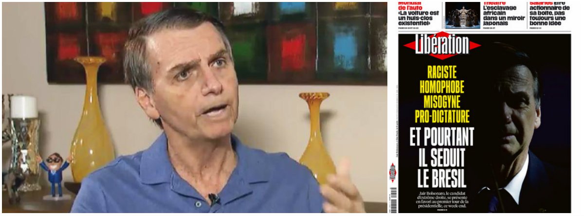 ‘Racista, homofóbico e misógino’, diz jornal francês Libération sobre Bolsonaro