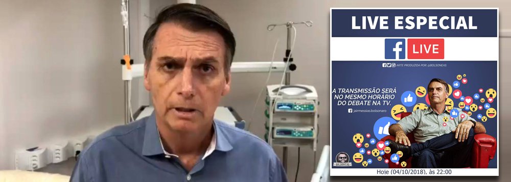 Live mostra que Bolsonaro mentiu para fugir de debate na Globo