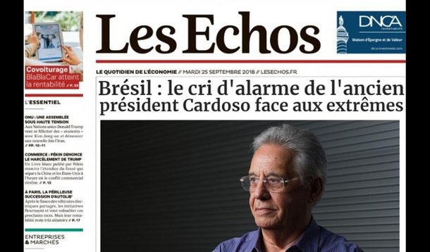 Apelo de FHC por união centrista é ignorado, diz Les Echos