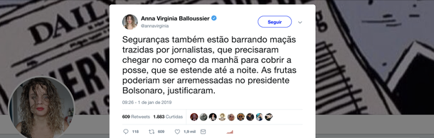Governo Bolsonaro tem medo de maçã, relata repórter da Folha