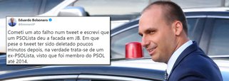 Eduardo Bolsonaro se retrata com PSOL sobre Adélio
