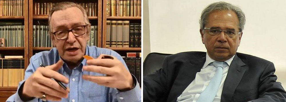 Em guerra contra o governo, Olavo agora envolve Guedes em ‘lobby’ privado