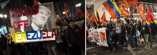 Centenas marcham em Madri em apoio a Nicolás Maduro 
